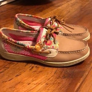 Women’s Floral Sperry Leather Boat Shoe